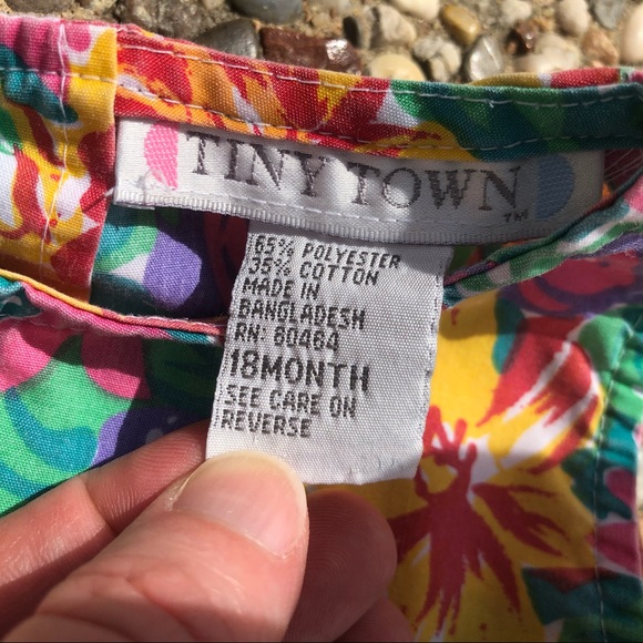Vintage Tiny Town 18M Multicolor Floral Romper - Picture 2 of 7